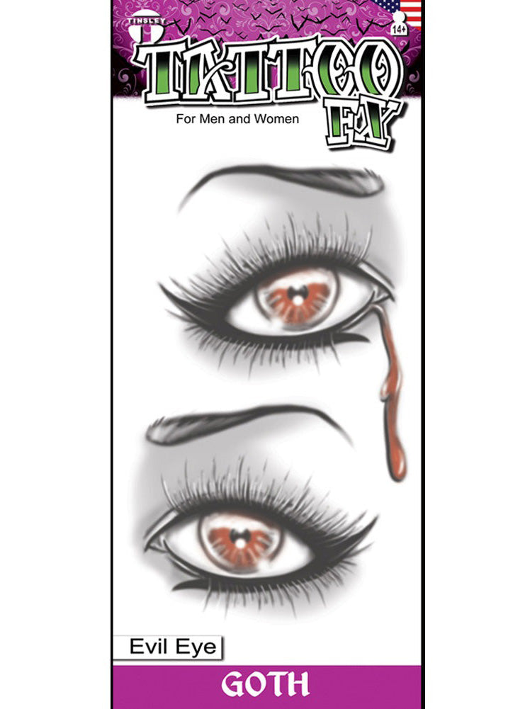 Tinsley Transfers Gothic Evil Eye Realistic Temporary Tattoo - Main Image