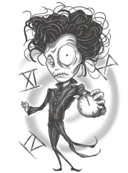 Tinsley Transfers Gothic Mr Midnight Realistic Temporary Tattoo - Alternative Image