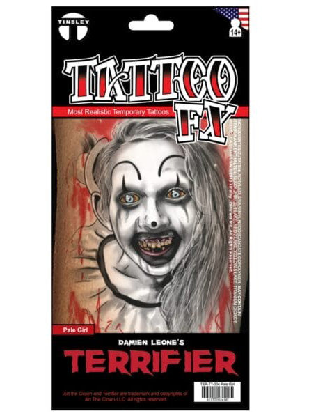Tinsley Transfers Terrifier Movie Pale Girl Deluxe Temporary Tattoo - Main Image