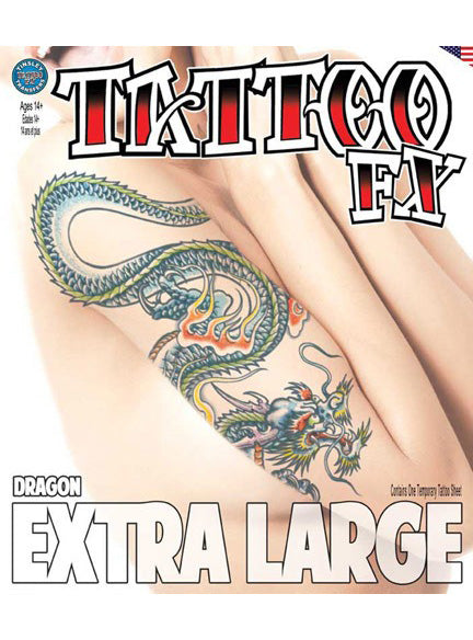 Tinsley Transfers Dragon XL Temporary Tattoo - Alternative Image