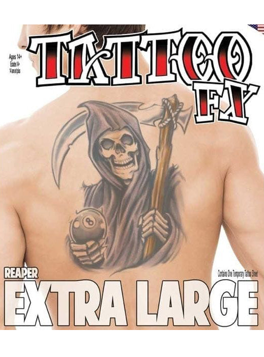 Tinsley Transfers Reaper Halloween XL Temporary Tattoo - Alternative Image