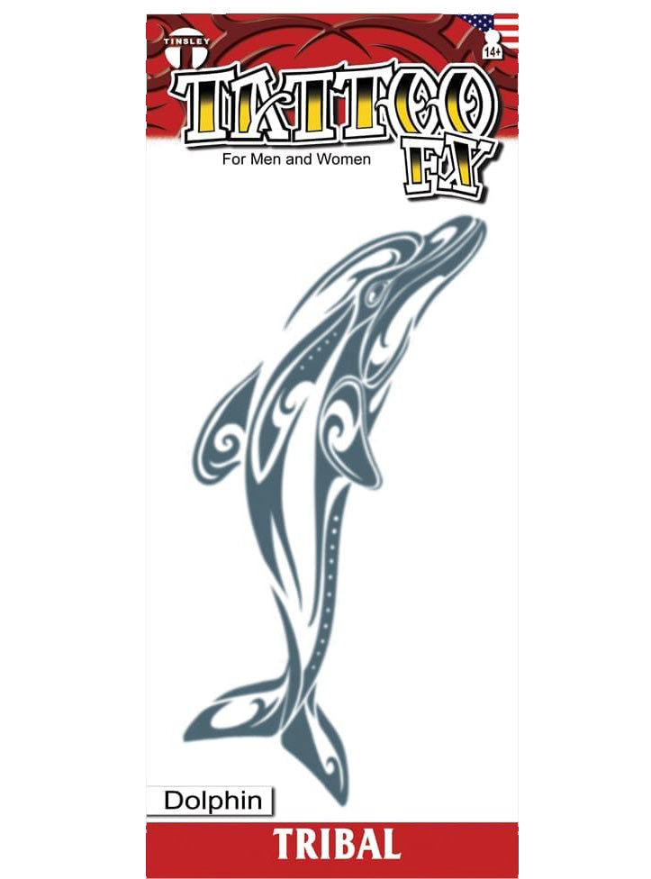 Tinsley Transfers Tribal Dolphin Deluxe Temporary Tattoo - Main Image