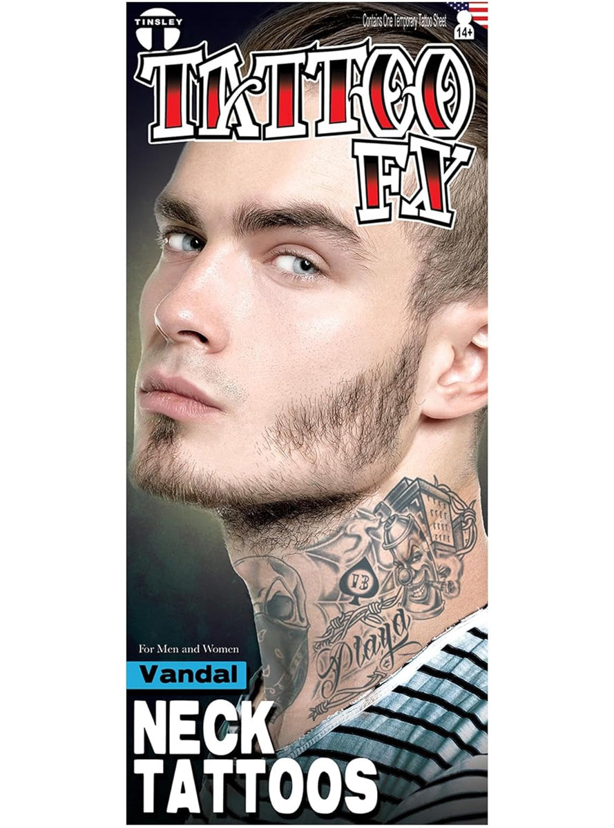 Tinsley Transfers Vandal Premium Temporary Neck Tattoo - Main Image