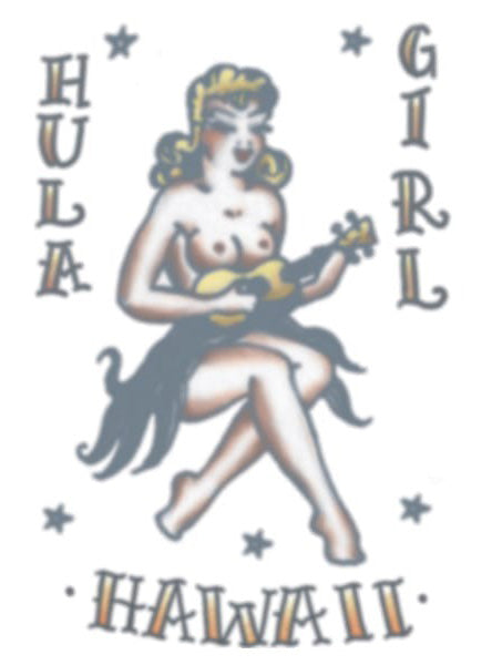 Tinsley Transfers Vintage 1950s Hula Girl Deluxe Temporary Tattoo - Alternative Image