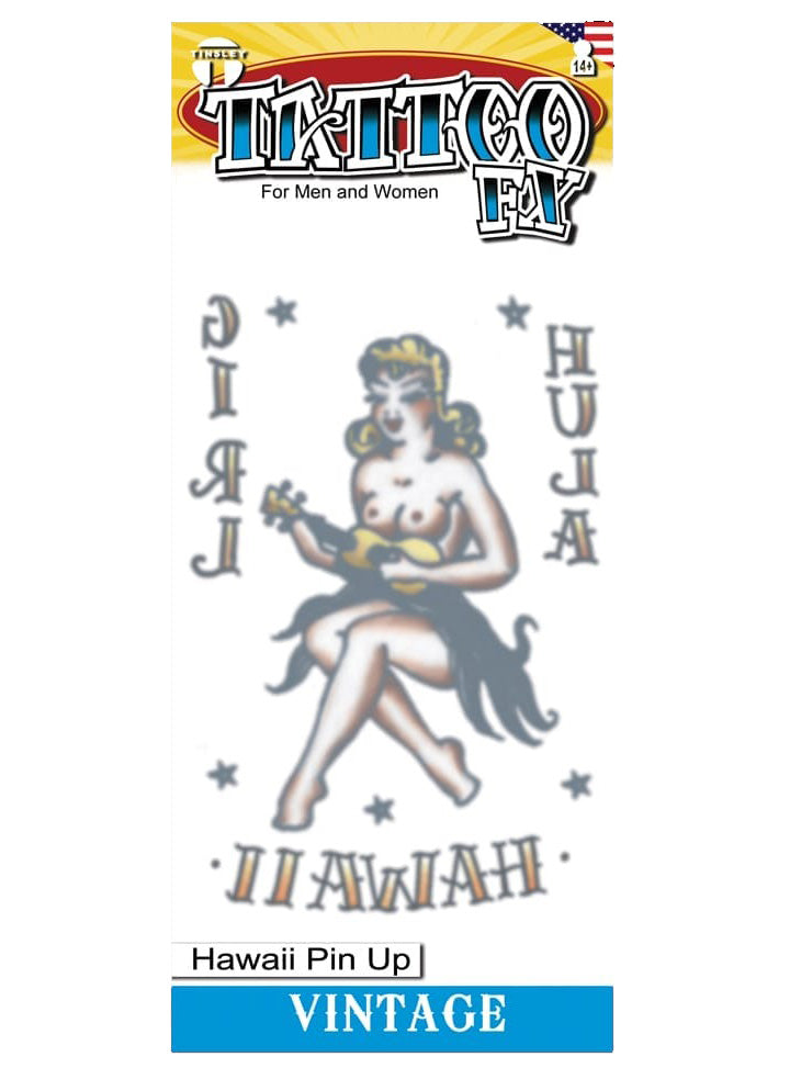 Tinsley Transfers Vintage 1950s Hula Girl Deluxe Temporary Tattoo - Main Image