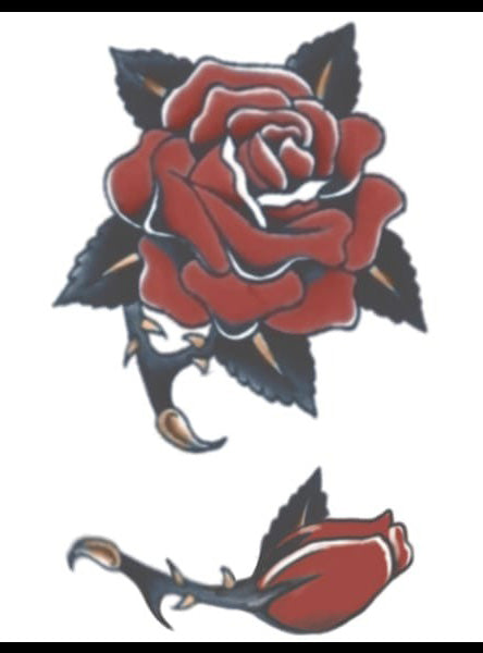 Tinsley Transfers Vintage Rose Deluxe Temporary Tattoo - Alternative Image