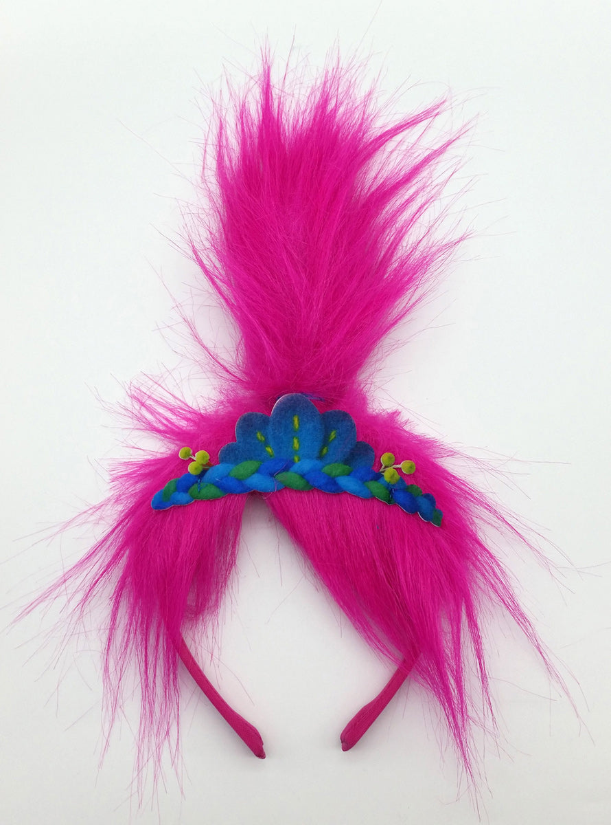 Poppy Girls Pink Trolls Band Together Costume Headband With Hair - Main Image