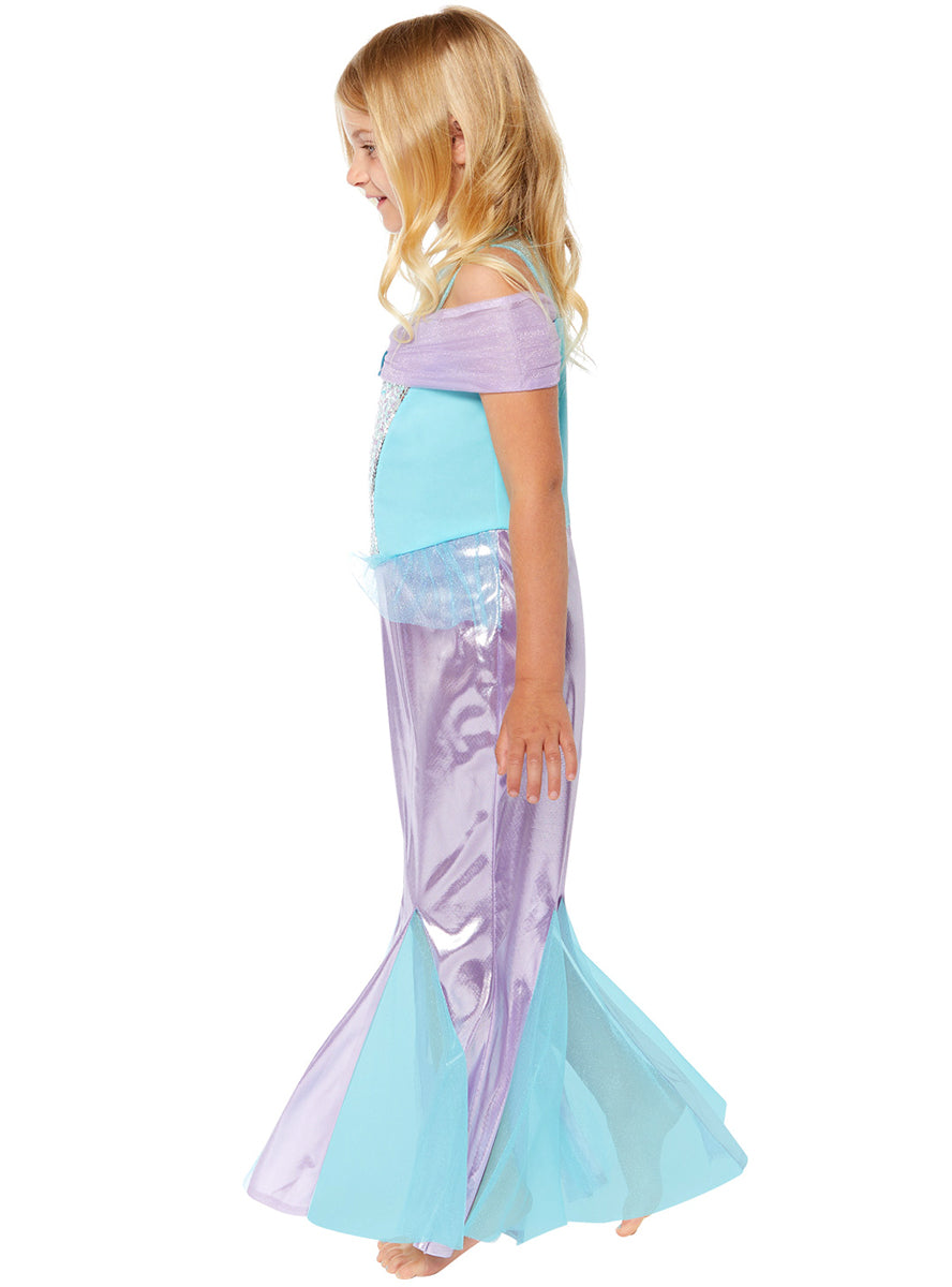 Purple And Blue Mermaid Girls Under The Sea Costume - Side Image