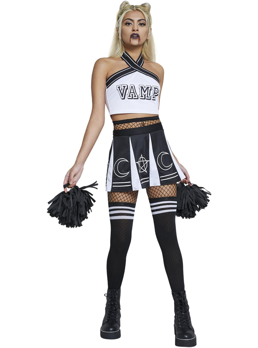 Womens sexy vampire cheerleader halloween costume - Alternative image