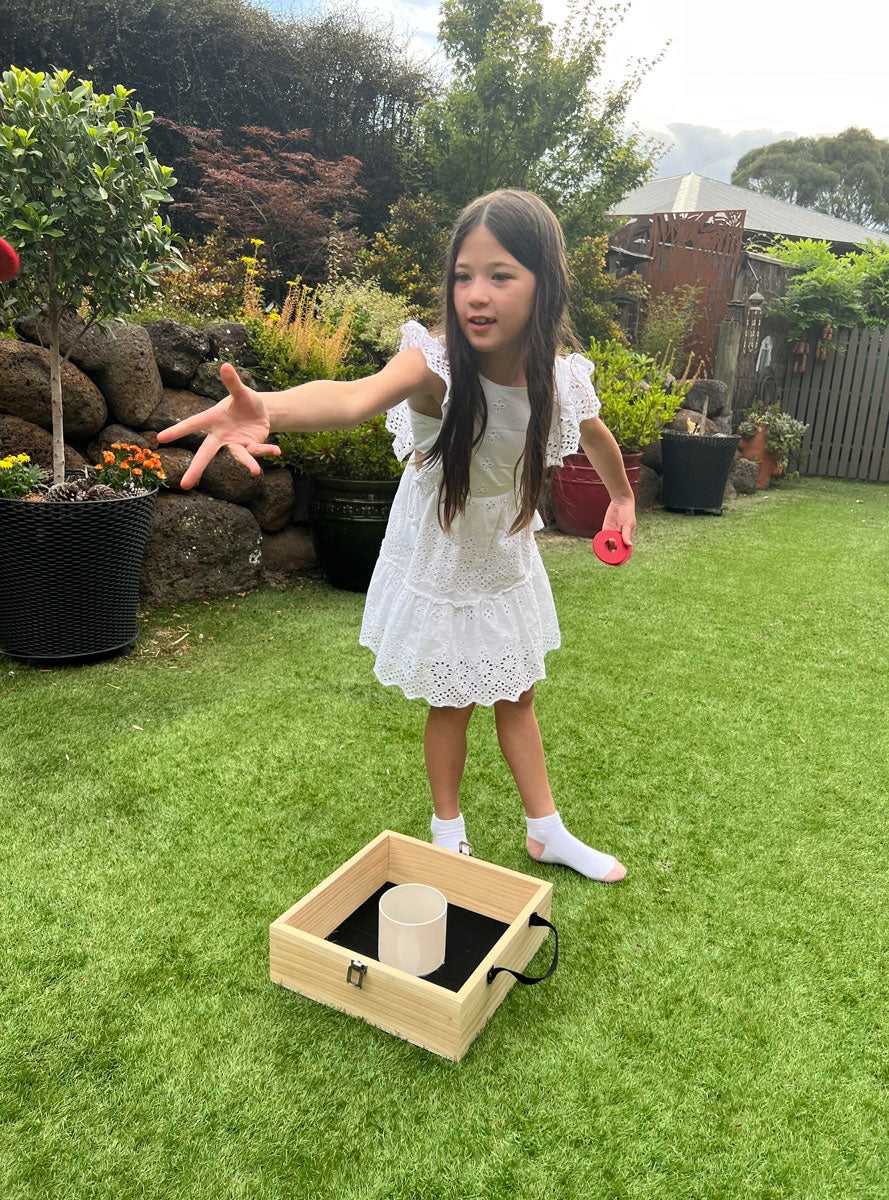 Washers Wooden Outdoor Throwing Party Game - Lifestyle Image 1