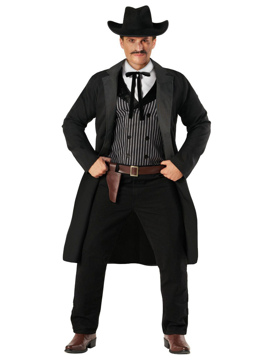 Mens Black Western Sheriff Wild West Costume Main Image