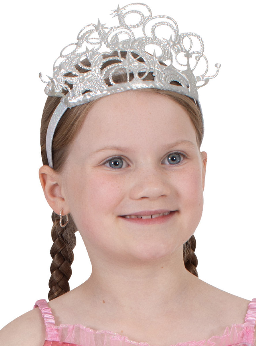 Girls Silver Glinda the Good Witch Wicked Costume Crown - Main Image