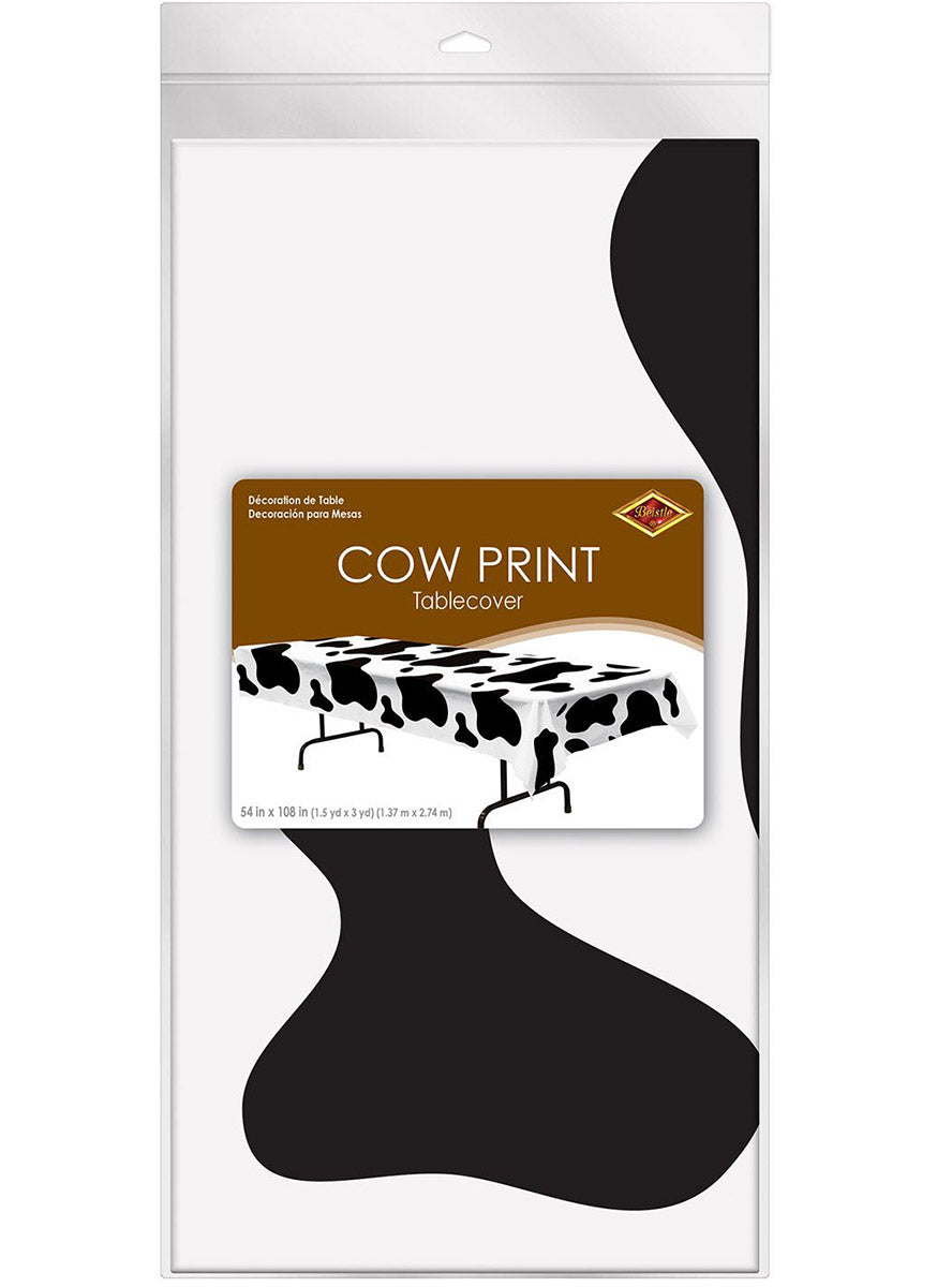 Cow Print Table Cover - Packaging Image