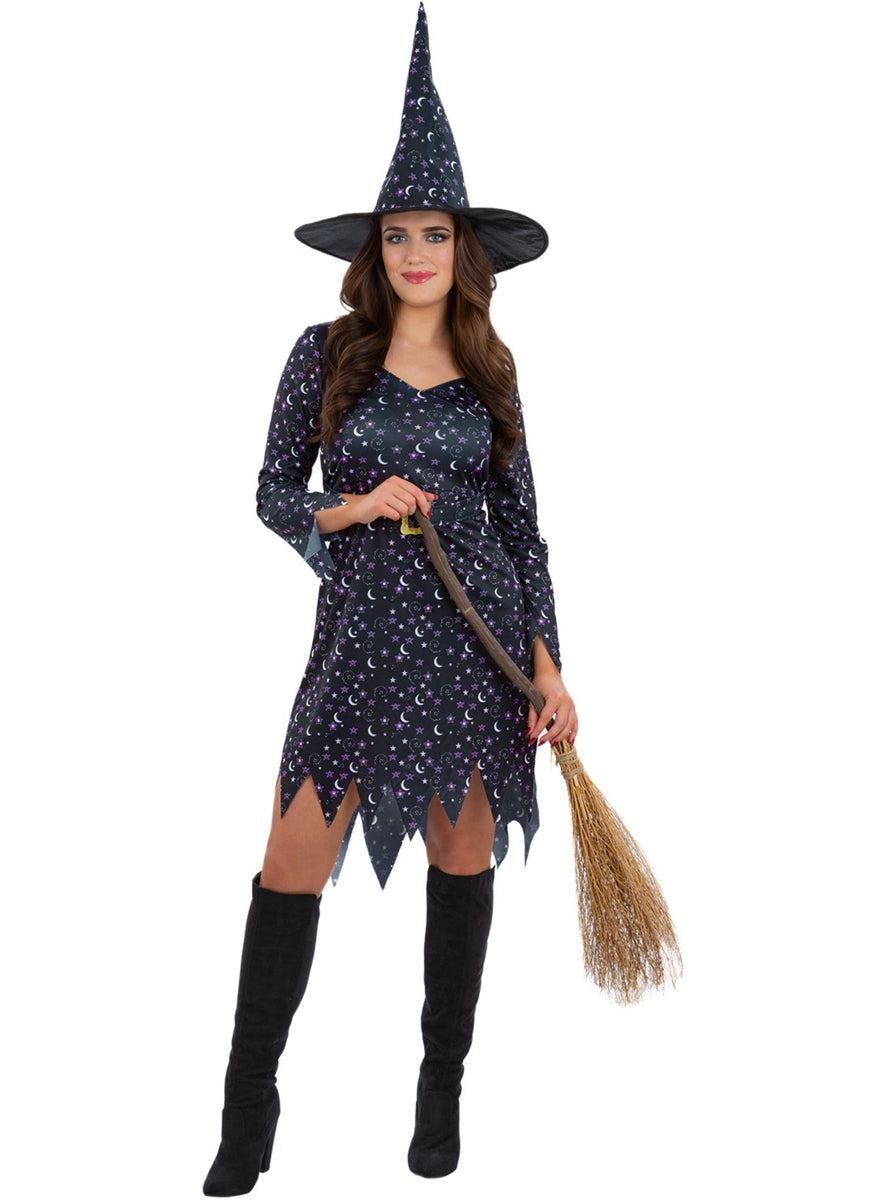 Womens galaxy witch halloween costume - Main image