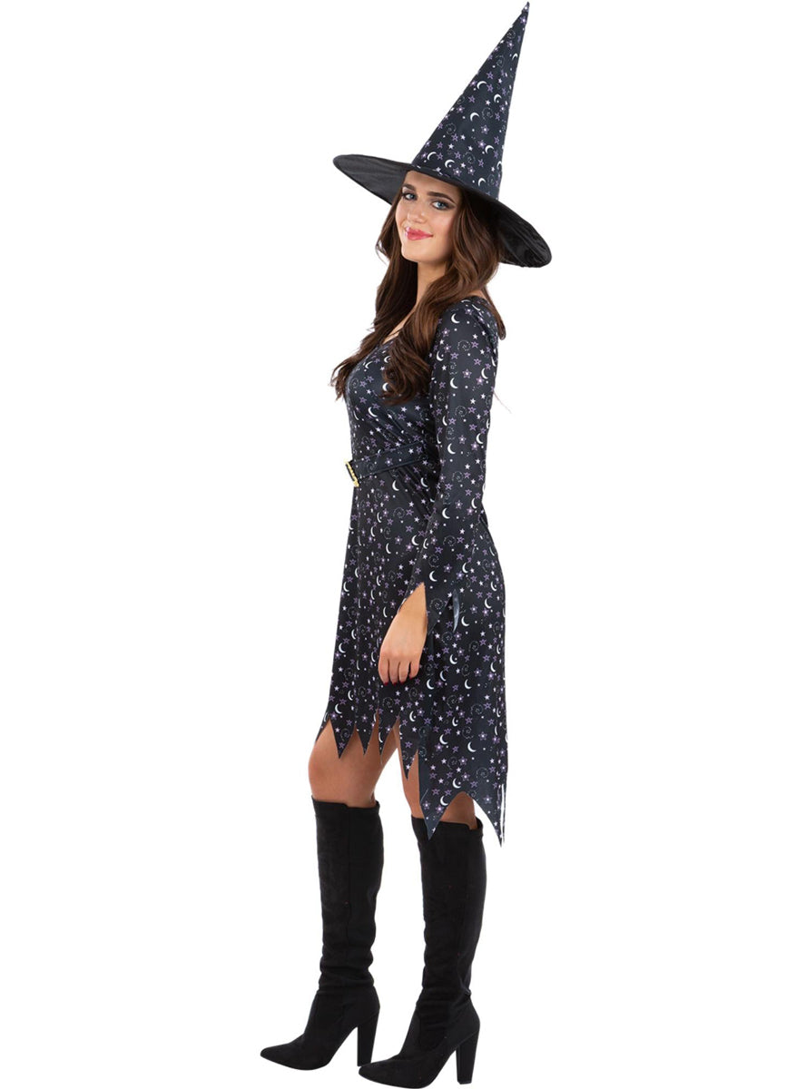 Womens galaxy witch halloween costume - side image 2