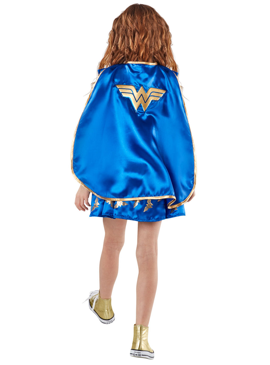 Deluxe Girls Wonder Woman Sequined DC Superhero Costume - Back Image