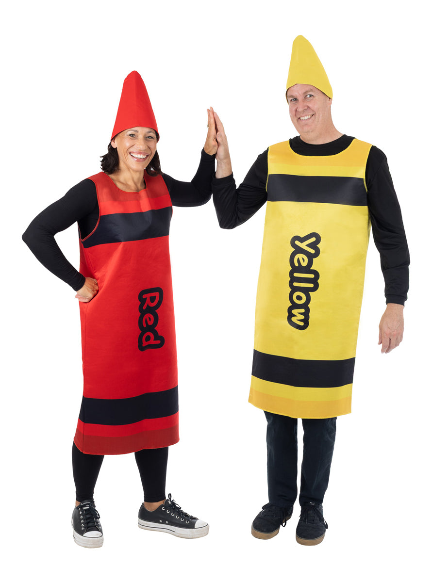 Yellow Crayon Adults Book Week Tabard Costume - Group Image