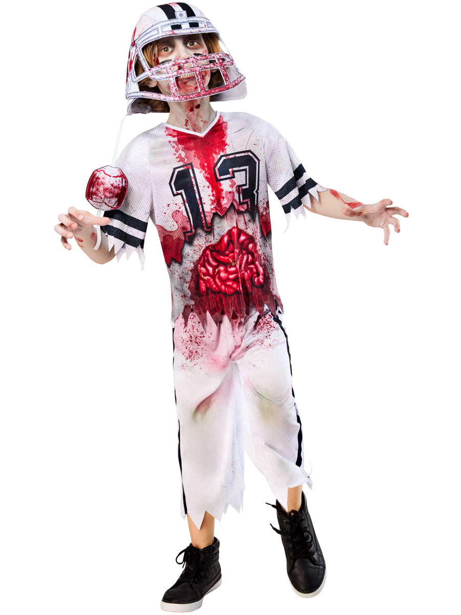 American Football Player Zombie Boys Halloween Costume - Alternate Image