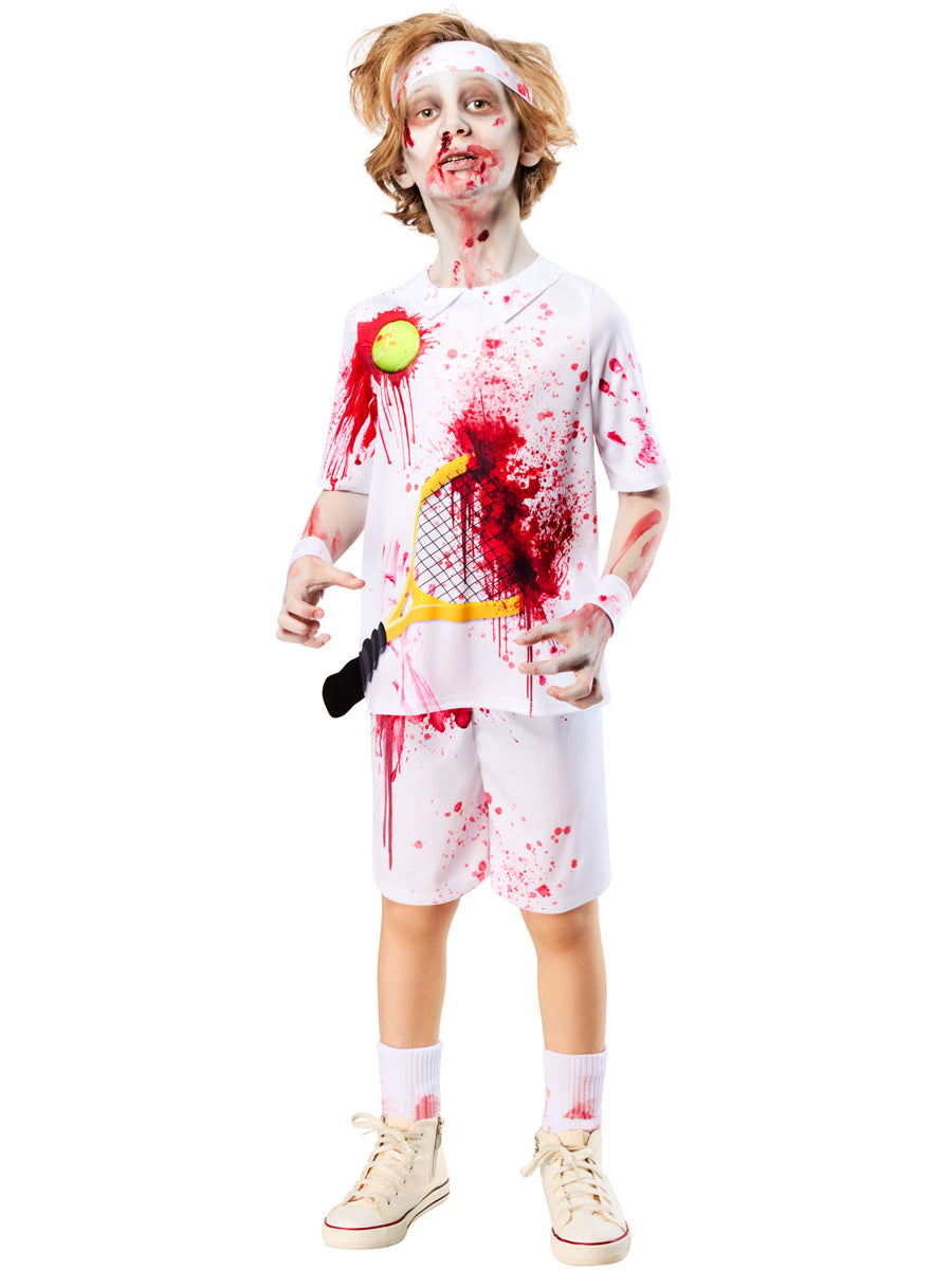 Tennis Player Rotter Federer Boys Zombie Halloween Costume - Alternate Image 2