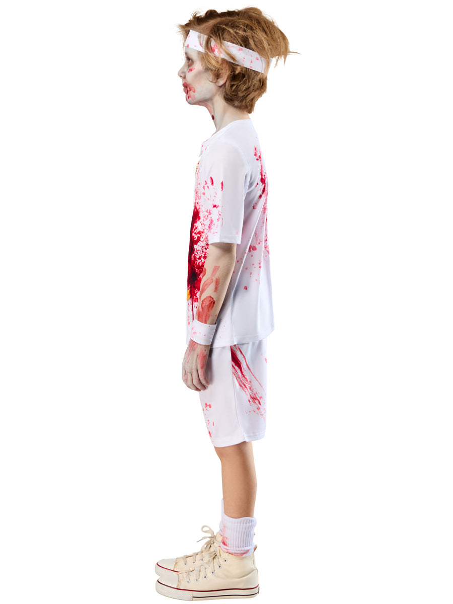 Tennis Player Rotter Federer Boys Zombie Halloween Costume - Side Image