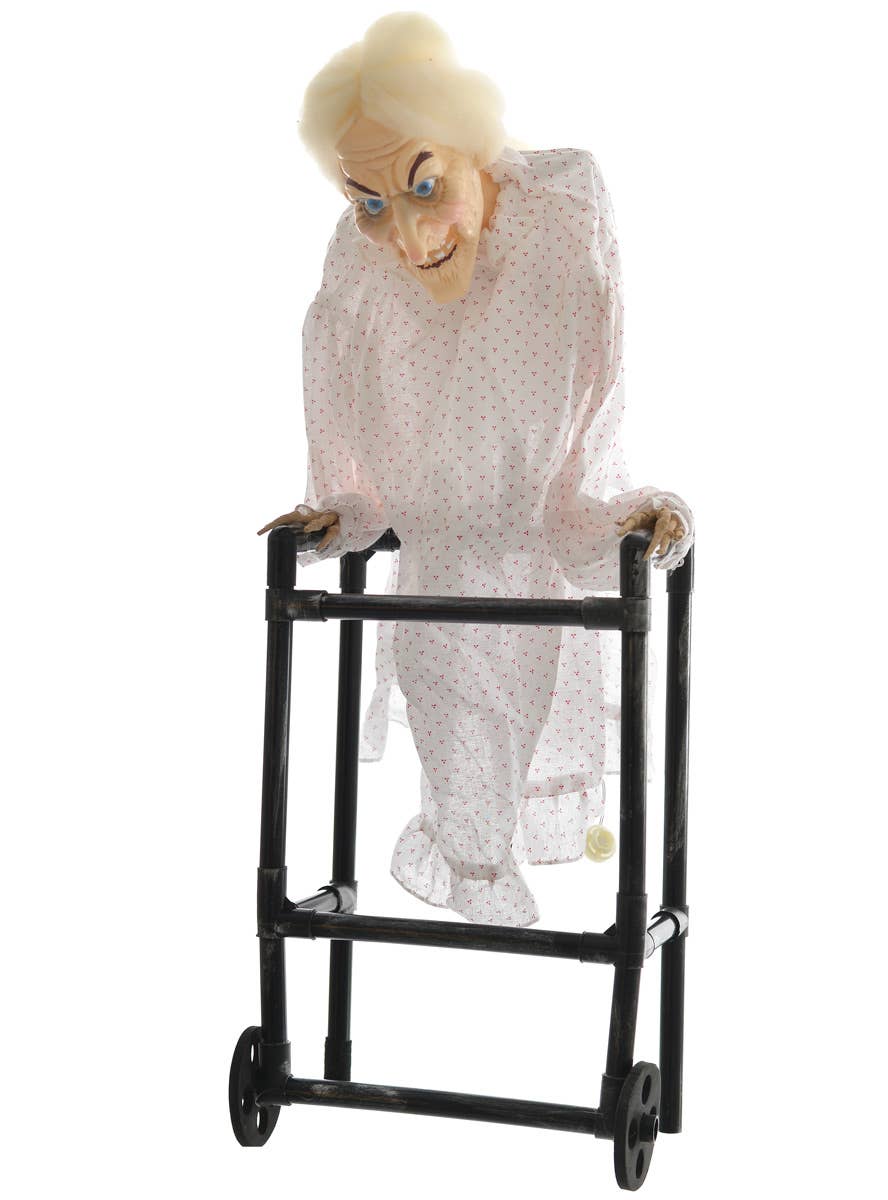 Old Granny With Walking Frame Animated Halloween Decoration Alternate Image