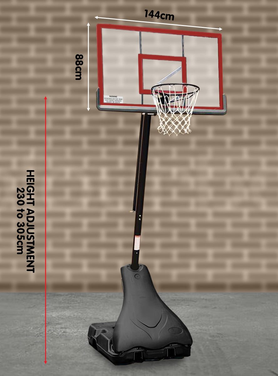 Portable Adjustable Basketball Hoop and Stand Dimensions Image