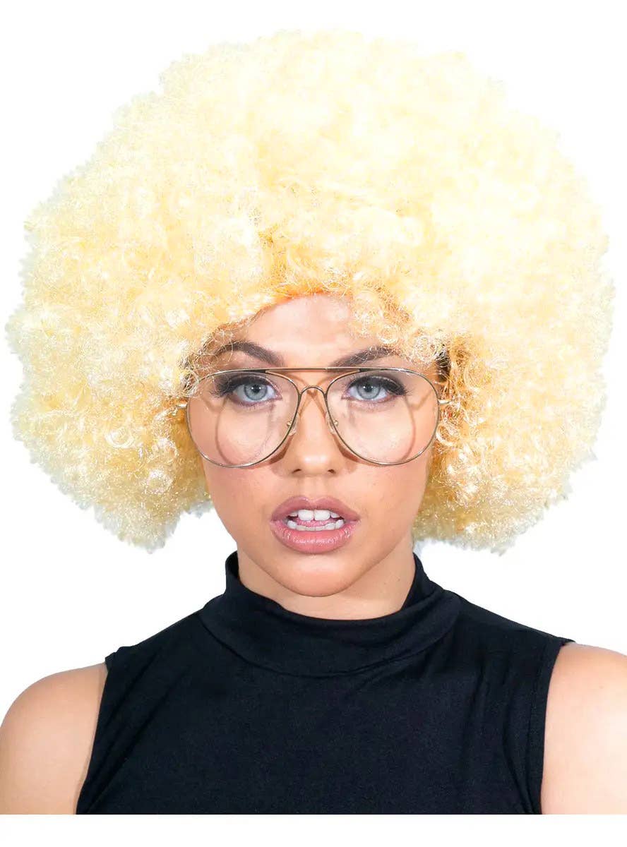 Large Curly Blonde Afro Adult's Costume Wig