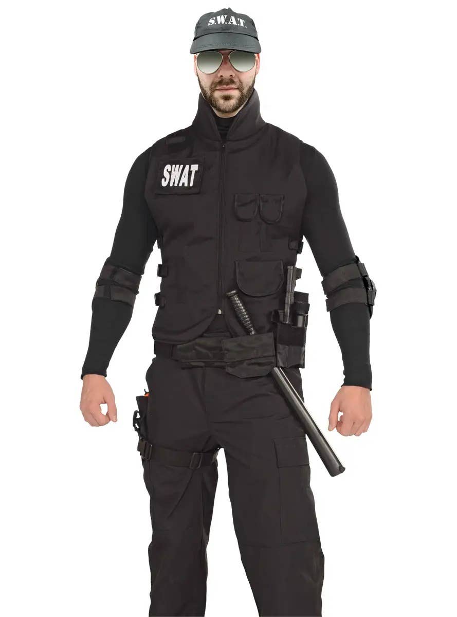 Image of SWAT Police Plus Size Men's Costume Vest - Alternative Image
