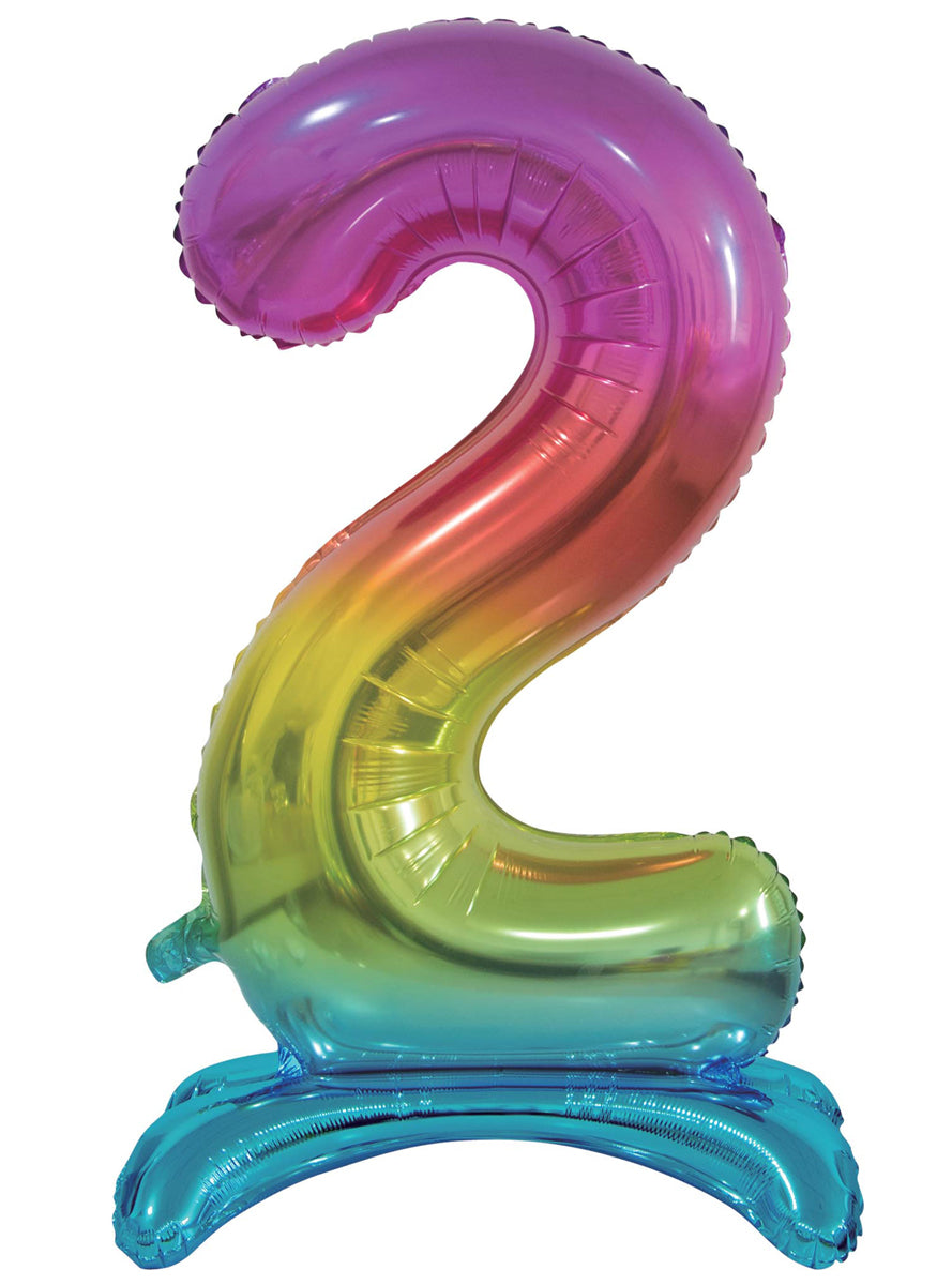 Air Fill Rainbow Standing 2 Foil Balloon - Main Image