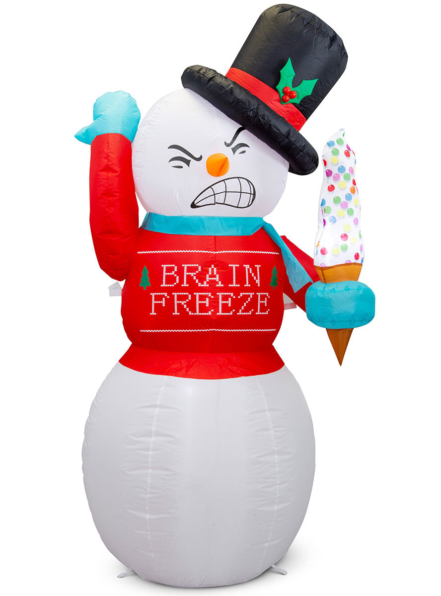 Brain Freeze Snowman 180cm Air Powered Inflatable Christmas Decoration - Main Image