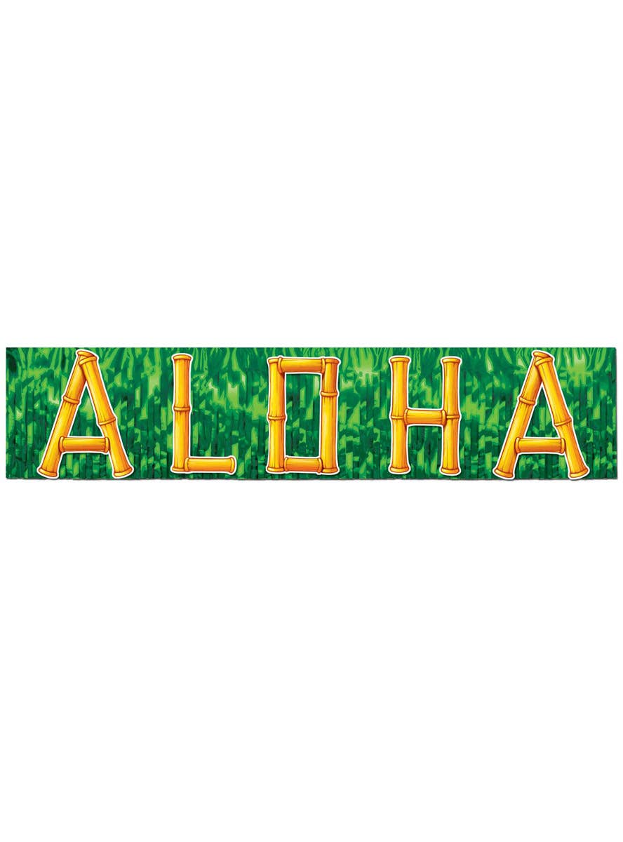 Image of Hawaiian Aloha Fringe Banner Party Decoration