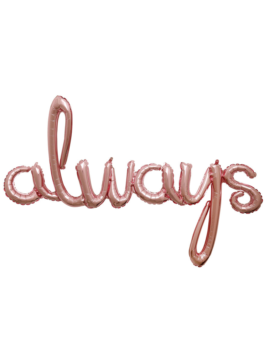 Always Script Rose Gold 124cm Air Fill Self Sealing Foil Balloon - Main Image