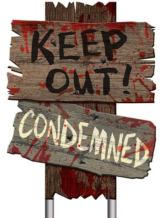 Pack of Beware and Danger Signs Halloween Decoration - Alternate Image 1