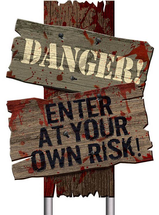 Pack of Beware and Danger Signs Halloween Decoration - Alternate Image 2