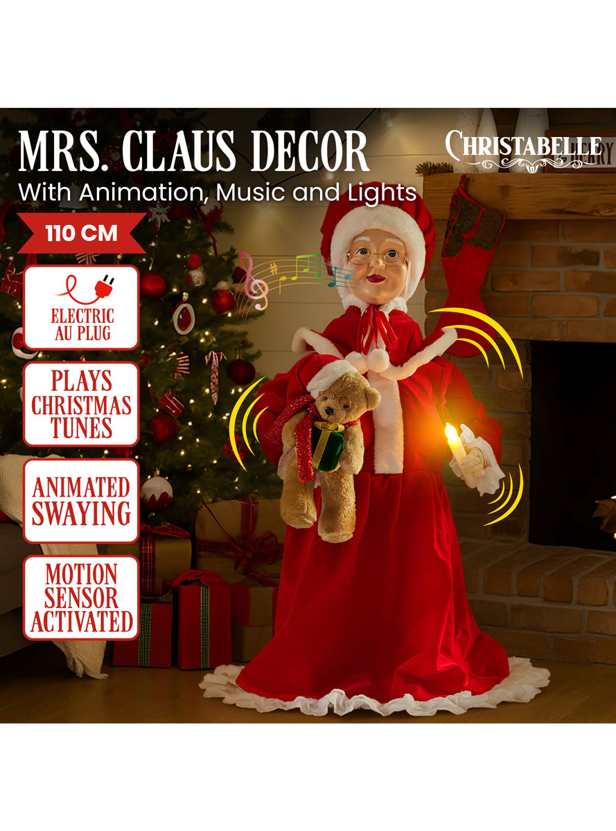 Animated Mrs Claus Christmas Decoration 110cm - Info Image 1
