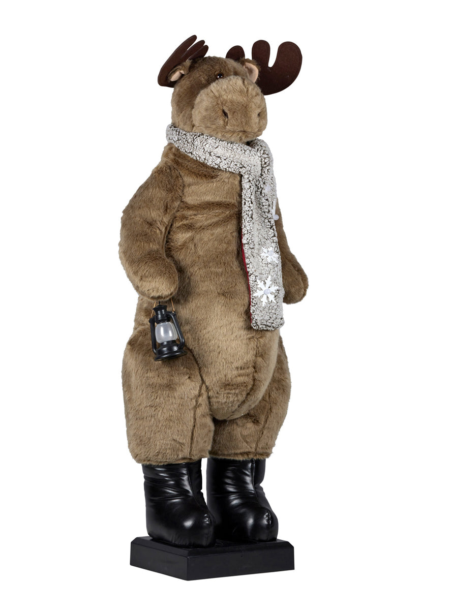 Animated Christmas Moose Decoration 150cm - Side Image