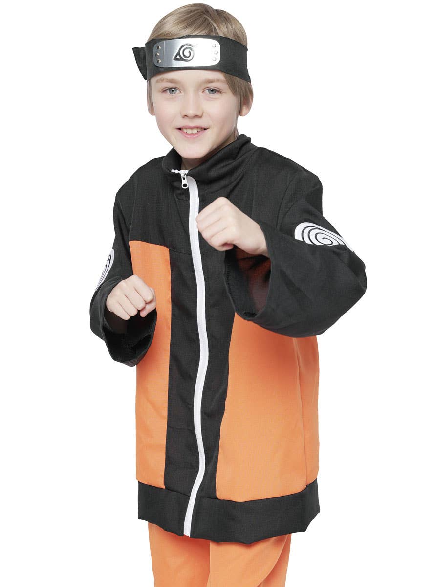 Image of Anime Ninja Boy's Naruto Shippuden Inspired Costume - Close View