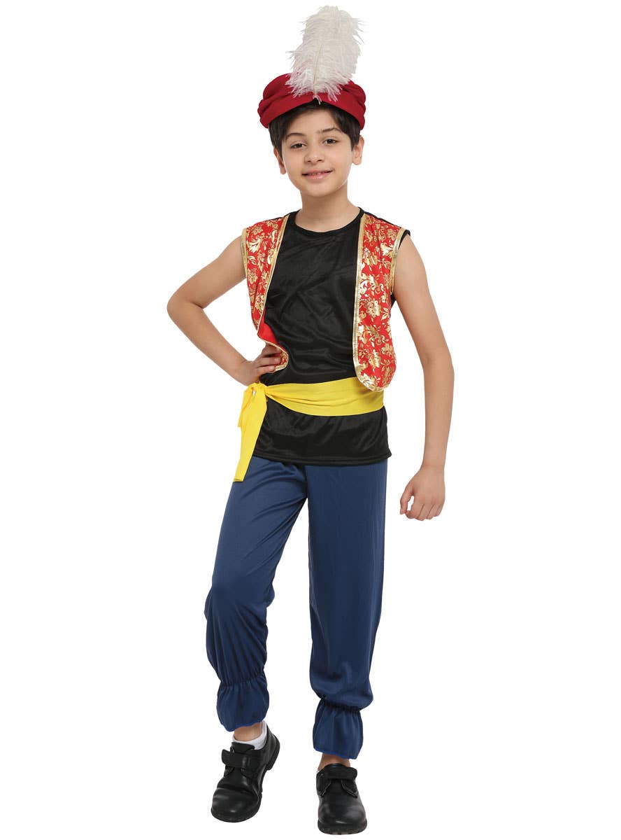 Image of Arabian Prince Boy's Aladdin Fancy Dress Costume - Alternate View