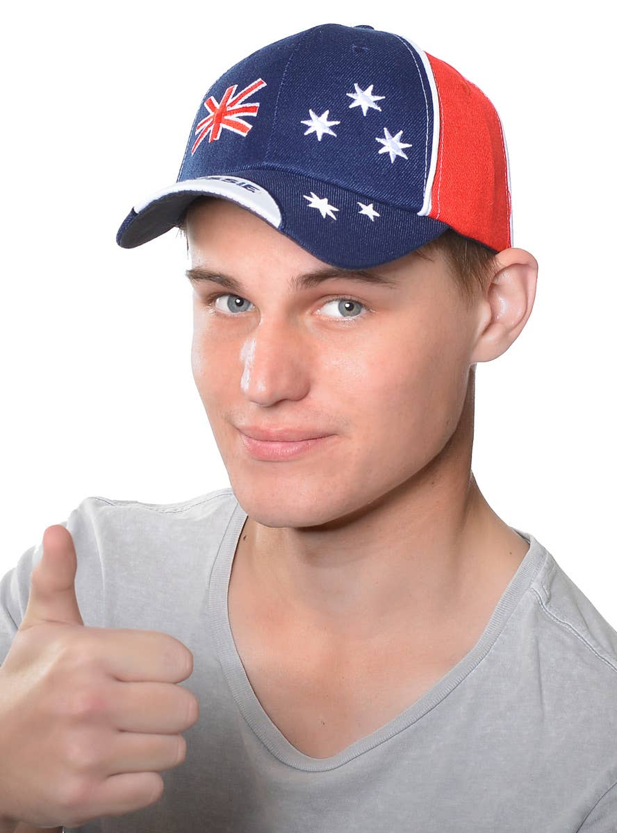Adults Aussie Flag Baseball Cap Costume Accessory Australia Day Hat - Alternative Image