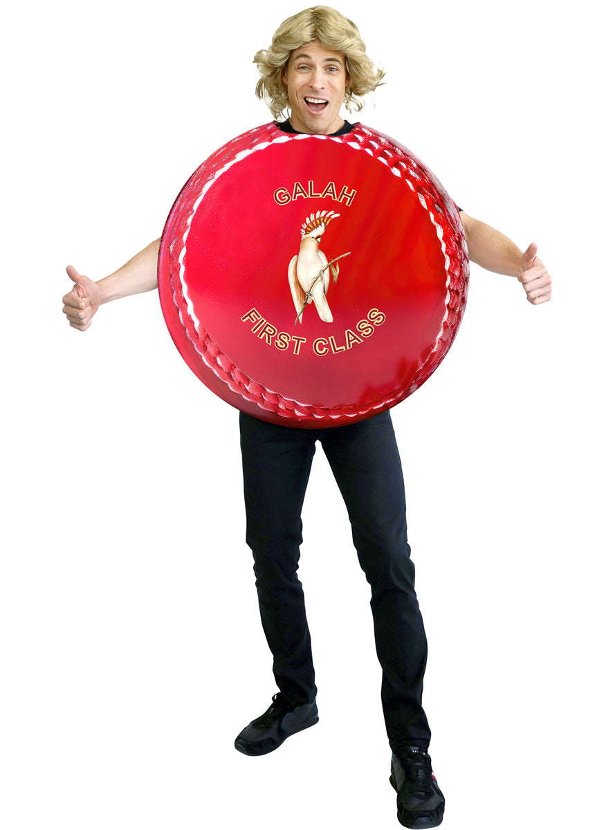 Aussie Red Cricket Ball Adults Costume - Main Image