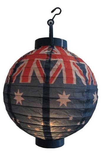 Australian Flags Light Up Paper Lantern Australia Day Party Decorations - Light View