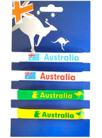 Set of 4 Assorted Aussie Australia Day Rubber Bracelets - Main Image
