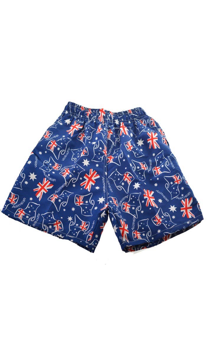 Boys Board Shorts with Aussie Flag Australia Day Clothing for Kids - Main Image