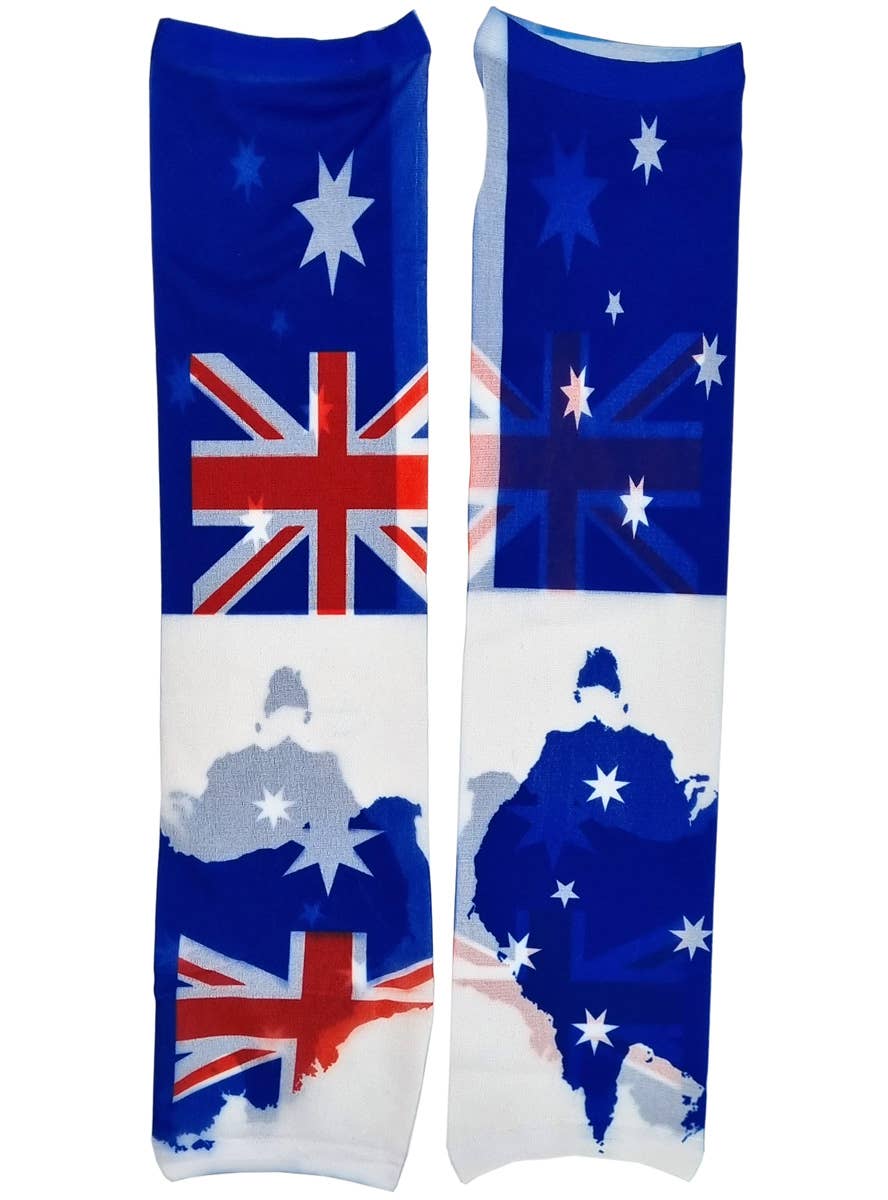 Aussie Flag Tattoo Sleeves Set of 2 Australia Day Costume Accessories - Alternative Image