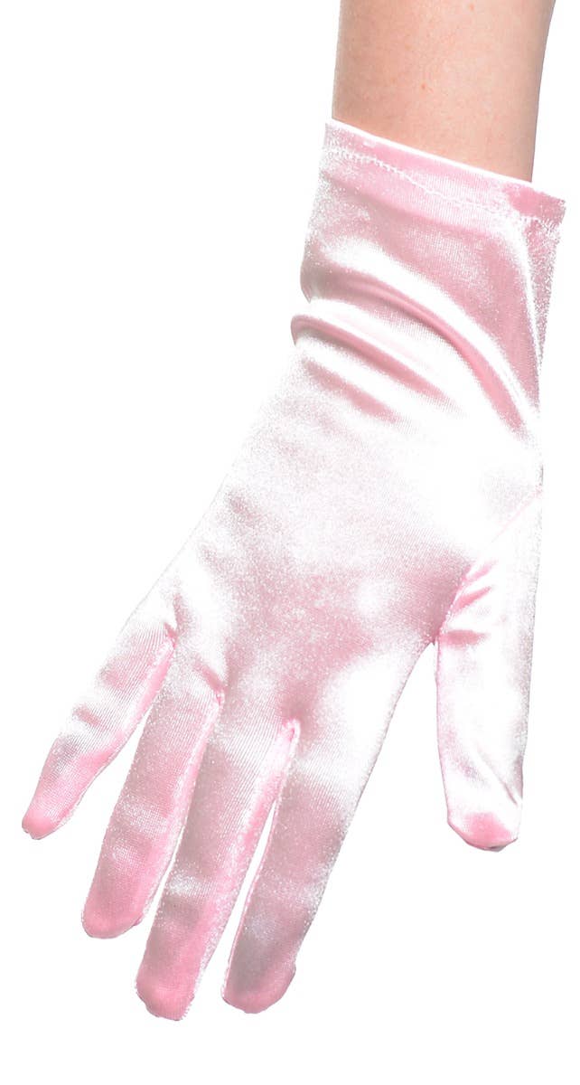 Women's Pale Pink Wrist Length Costume Gloves