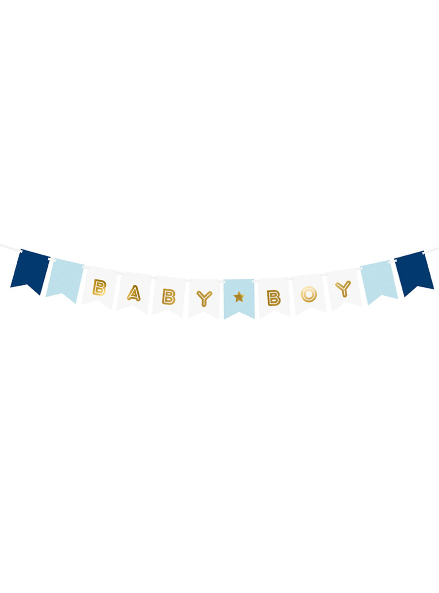 Baby Boy Blue And White Baby Shower Bunting — Main Image