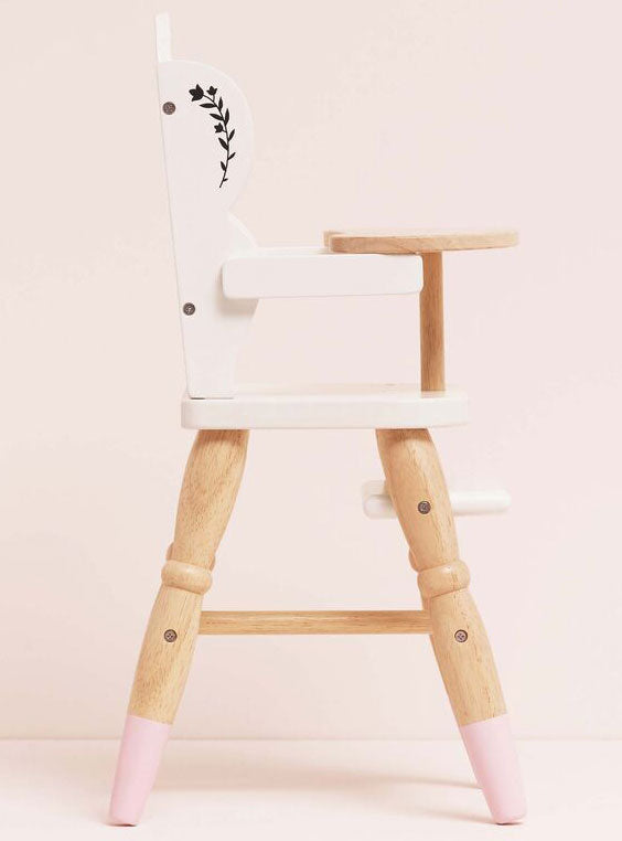 Baby Doll Wooden High Chair Toy - Side Image
