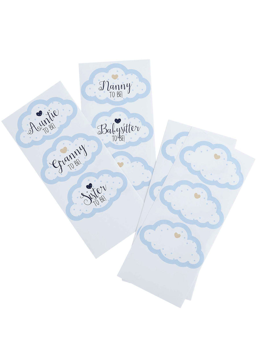 Baby Shower 18 Pack Blue Guest Stickers - Main Image