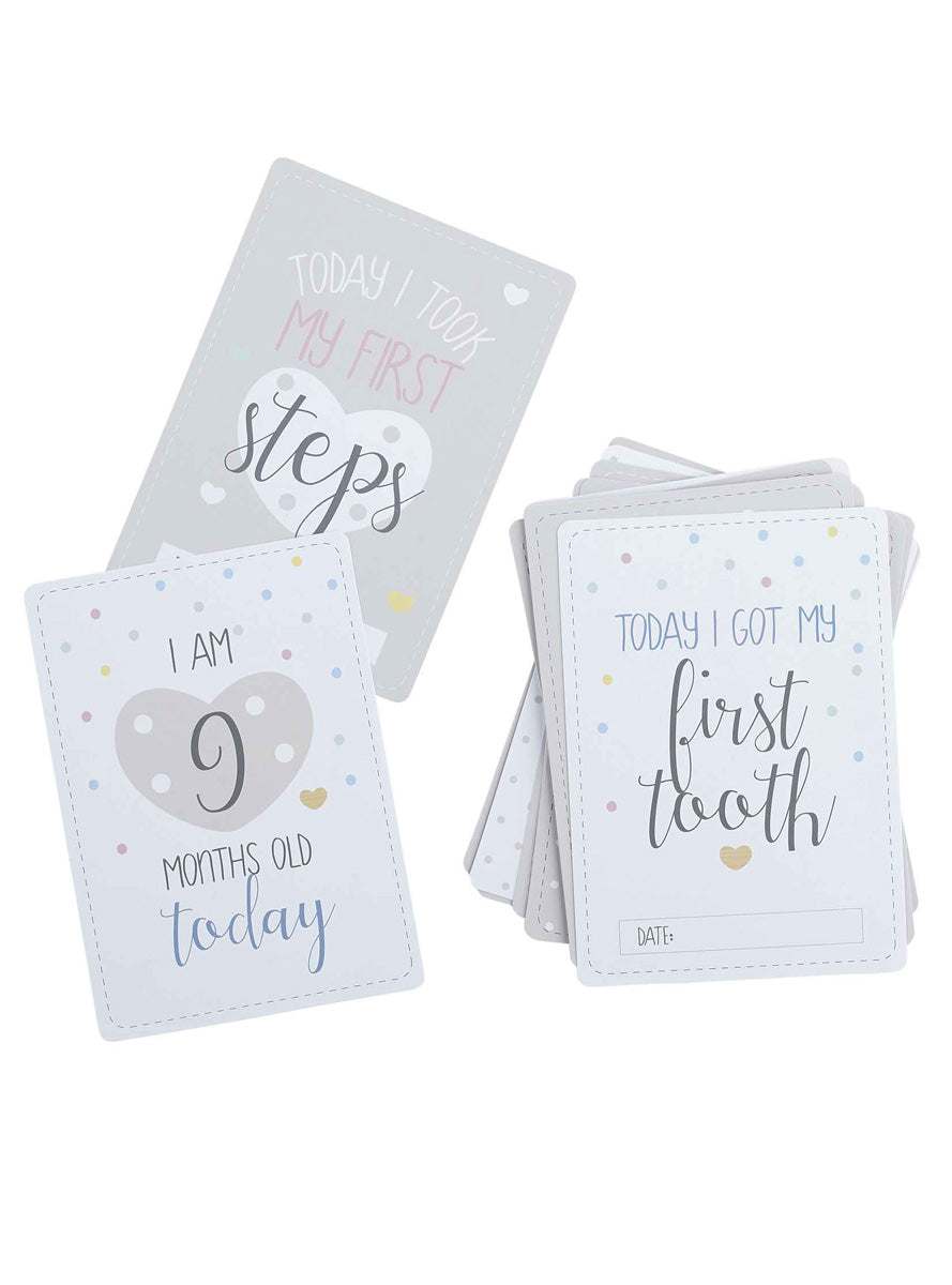 Baby Shower 20 Pack Milestone Cards - Main Image