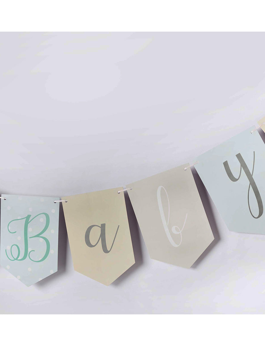 Baby Shower 2m Long Script Card Banner - Lifestyle Image